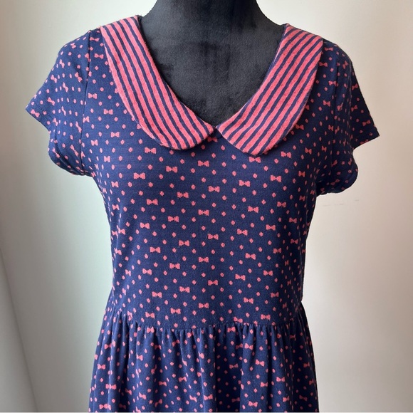 Doe & Rae Pink and Navy Women’s Dress - Size Large - Picture 2 of 16